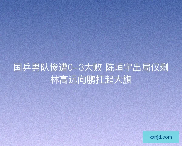 国乒男队惨遭0-3大败 陈垣宇出局仅剩林高远向鹏扛起大旗